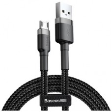 Дата кабель USB 2.0 AM to Micro 5P 0.5m Cafule 2.4A Black-Grey Baseus (CAMKLF-AG1)