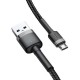 Дата кабель USB 2.0 AM to Micro 5P 0.5m Cafule 2.4A Black-Grey Baseus (CAMKLF-AG1) Дата кабель USB 2.0 AM to Micro 5P 0.5m Cafule 2.4A Black-Grey Baseus (CAMKLF-AG1)