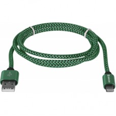 Дата кабель USB 2.0 AM to Lightning 1.0m ACH01-03T 2.1A green Defender (87810) - Фото