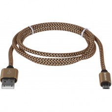 Дата кабель USB 2.0 AM to Micro 5P 1.0m USB08-03T gold Defender (87800) - Фото