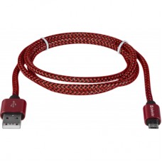 Дата кабель USB 2.0 AM to Micro 5P 1.0m USB08-03T red Defender (87801) - Фото