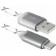 Дата кабель USB08-03LT USB — Micro USB, GrayLED backlight, 1m Defender (87554)