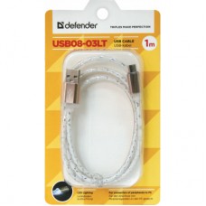 Дата кабель USB08-03LT USB — Micro USB, GrayLED backlight, 1m Defender (87554) - Фото