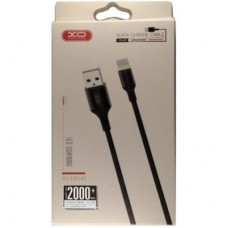Дата кабель USB 2.0 AM to Lightning 1.0m NB143 Braided Black XO (XO-NB143i1-BK) - Фото
