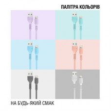 Дата кабель USB 2.0 AM to Lightning 1.2m AL-CBCOLOR-L1WT White ACCLAB (1283126518225) - Фото