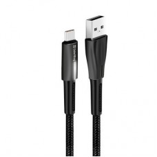 Дата кабель USB 2.0 AM to Type-C 1.0m zinc alloy + led black ColorWay (CW-CBUC035-BK) - Фото