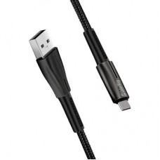 Дата кабель USB 2.0 AM to Type-C 1.0m zinc alloy + led black ColorWay (CW-CBUC035-BK) - Фото