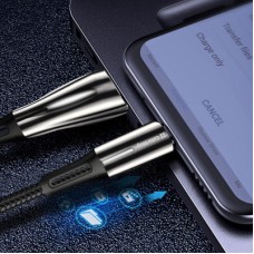Дата кабель USB 2.0 AM to Type-C 1.0m zinc alloy + led black ColorWay (CW-CBUC035-BK) - Фото