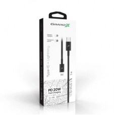 Дата кабель USB-C to Lightning 20W CL-07B Black Grand-X (CL-07B) - Фото
