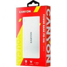 Батарея універсальна Canyon PB-106 10000 mAh Input 5V/2A, Output 5V/2.1A (Max) (CNE-CPB1006W) - Фото