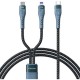 Дата кабель USB-C to USB-C + Lightning 1.3m Azeada PD-B73th 27W/100W data transfer black Proda (PD-B73th-BK)