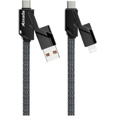 Дата кабель USB 2.0 AM/USB-C to Lightning + Type-C 1.5m PD-B96th Black Proda (PD-B96th-BK) - Фото