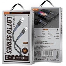 Дата кабель USB-C to USB-C 1.3m Lotto PD-B89CC Black Proda (PD-B89 (C-C)-BK) - Фото