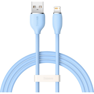 Дата кабель USB 2.0 AM to Lightning 1.2m 2.4A Jelly Liquid Silica Gel Blue Baseus (CAGD000003)