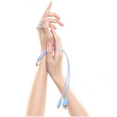 Дата кабель USB 2.0 AM to Lightning 1.2m 2.4A Jelly Liquid Silica Gel Blue Baseus (CAGD000003) - Фото