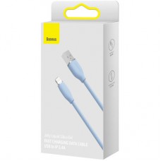 Дата кабель USB 2.0 AM to Lightning 1.2m 2.4A Jelly Liquid Silica Gel Blue Baseus (CAGD000003) - Фото