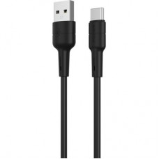 Дата кабель USB 2.0 AM to Type-C 1.0m BX30 Silicone 3A Black BOROFONE (BX30CB) - Фото