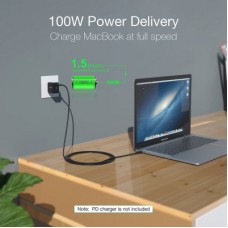 Дата кабель USB-С to USB-С 2.0m 100W 4K60Hz USB3.1 GEN2 Choetech (XCC-1007-V2-BK) - Фото