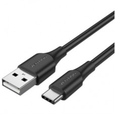 Дата кабель USB 2.0 AM to USB-C 3.0m 3.0A (18W) PVC black VENTION (CTHBI) - Фото