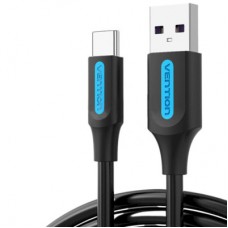 Дата кабель USB 2.0 AM to Type-C 0.5m 5.0A (25W) PVC black Vention (CORBD) - Фото