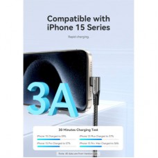 Дата кабель USB-C to USB-C 0.5m USB2.0 60W (20V/3A) angle 90° Gray Aluminum Alloy Vention (TRAHD) - Фото