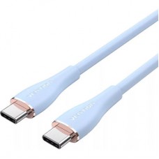 Дата кабель USB-C to USB-C 2.0m USB2.0 100W (20V/5A) Light Blue Silicone Vention (TAWSH) - Фото