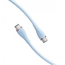 Дата кабель USB-C to USB-C 2.0m USB2.0 100W (20V/5A) Light Blue Silicone Vention (TAWSH) - Фото