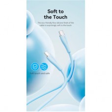 Дата кабель USB-C to USB-C 2.0m USB2.0 100W (20V/5A) Light Blue Silicone Vention (TAWSH) - Фото