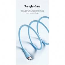 Дата кабель USB-C to USB-C 2.0m USB2.0 100W (20V/5A) Light Blue Silicone Vention (TAWSH) - Фото
