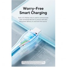 Дата кабель USB-C to USB-C 2.0m USB2.0 100W (20V/5A) Light Blue Silicone Vention (TAWSH) - Фото