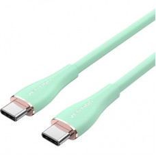 Дата кабель USB-C to USB-C 2.0m USB2.0 100W (20V/5A) Light Green Silicone Vention (TAWGH) - Фото