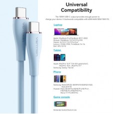 Дата кабель USB-C to USB-C 2.0m USB2.0 100W (20V/5A) Light Green Silicone Vention (TAWGH) - Фото