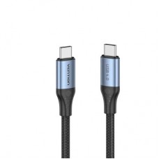 Дата кабель USB-C to USB-C 1.0m USB4.0 240W (50V/5A) 8K60Hz Thunderbolt 4 Gray Aluminum Alloy Vention (TAVHF) - Фото