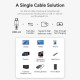 Дата кабель USB-C to USB-C 1.0m USB4.0 240W (50V/5A) 8K60Hz Thunderbolt 4 Gray Aluminum Alloy Vention (TAVHF)
