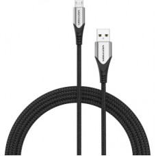 Дата кабель USB 2.0 AM to Micro 5P 0.25m 3.0A (18W) PVC Gray Aluminum Alloy Vention (COAHC) - Фото