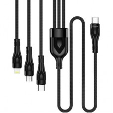 Дата кабель USB 2.0 AM to Lightning + Micro 5P + Type-C 1.2m 3.0A (PD60W data) Black ColorWay - Фото