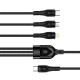 Дата кабель USB 2.0 AM to Lightning + Micro 5P + Type-C 1.2m 3.0A (PD60W data) Black ColorWay