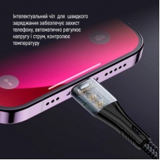 Дата кабель USB 2.0 AM to Lightning + Micro 5P + Type-C 1.2m 3.0A (PD60W data) Black ColorWay - Фото