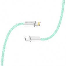 Дата кабель USB-C to Lightning 1.0m 27W green ColorWay (CW-CBPDCL061-G) - Фото