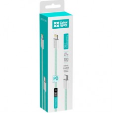 Дата кабель USB-C to Lightning 1.0m 27W green ColorWay (CW-CBPDCL061-G) - Фото