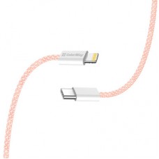Дата кабель USB-C to Lightning 1.0m 27W pink ColorWay (CW-CBPDCL061-P) - Фото