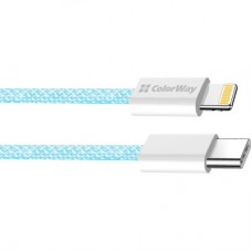 Дата кабель USB-C to Lightning 1.0m 27W blue ColorWay (CW-CBPDCL061-BL) - Фото