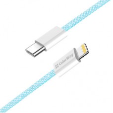 Дата кабель USB-C to Lightning 1.0m 27W blue ColorWay (CW-CBPDCL061-BL) - Фото