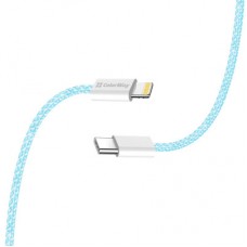 Дата кабель USB-C to Lightning 1.0m 27W blue ColorWay (CW-CBPDCL061-BL) - Фото