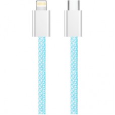 Дата кабель USB-C to Lightning 1.0m 27W blue ColorWay (CW-CBPDCL061-BL) - Фото