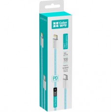 Дата кабель USB-C to Lightning 1.0m 27W blue ColorWay (CW-CBPDCL061-BL) - Фото
