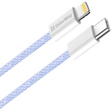 Дата кабель USB-C to Lightning 1.0m 27W purple ColorWay (CW-CBPDCL061-PU) - Фото