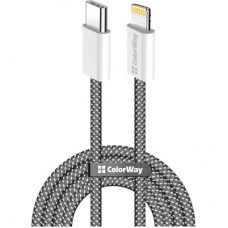 Дата кабель USB-C to Lightning 1.0m 27W black ColorWay (CW-CBPDCL061-BK) - Фото