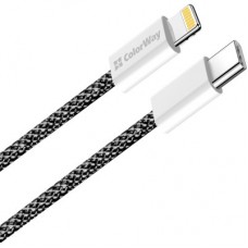 Дата кабель USB-C to Lightning 1.0m 27W black ColorWay (CW-CBPDCL061-BK) - Фото