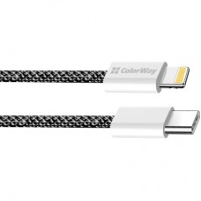 Дата кабель USB-C to Lightning 1.0m 27W black ColorWay (CW-CBPDCL061-BK) - Фото